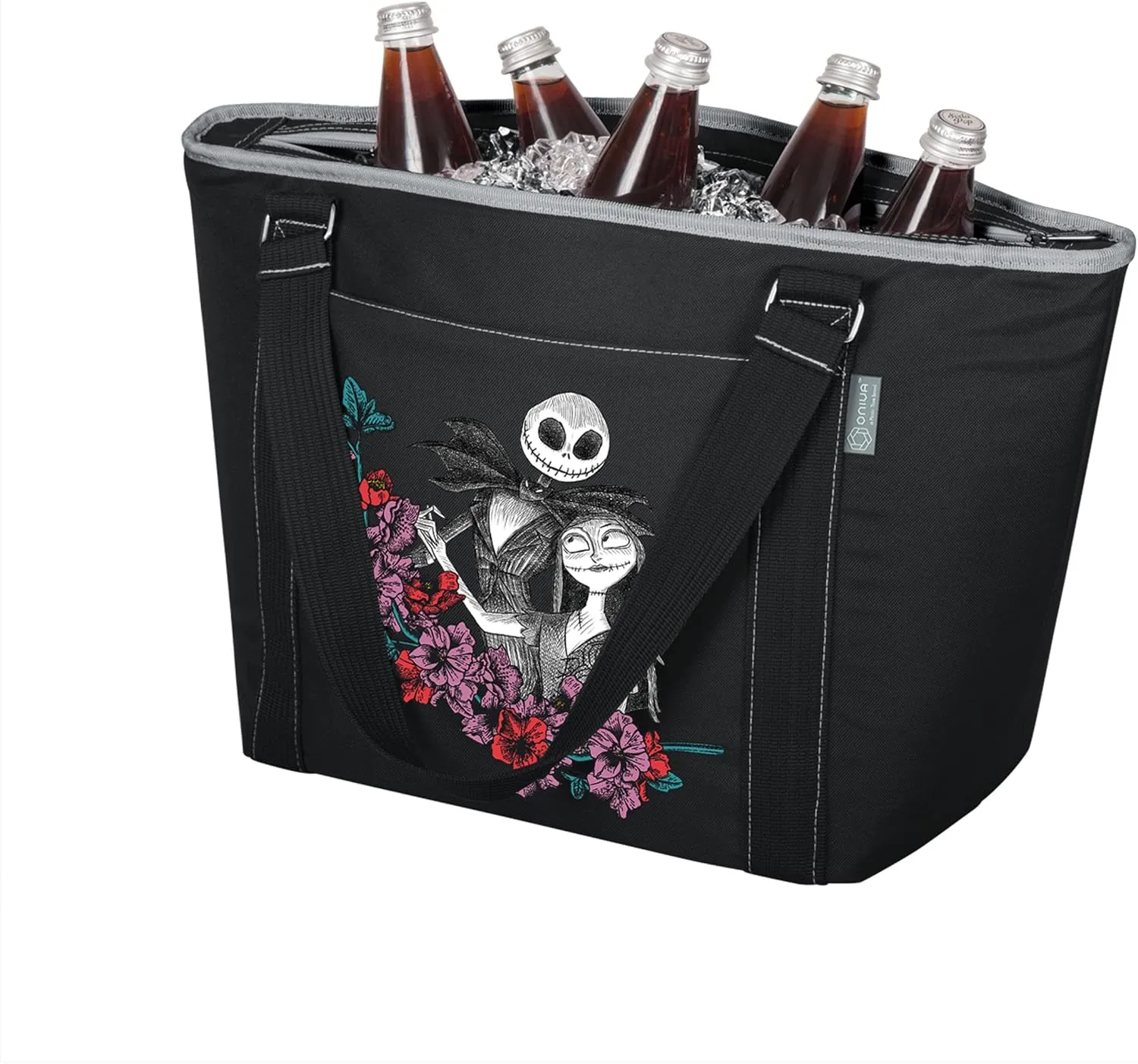 PICNIC TIME Disney Nightmare Before Christmas Topanga Tote Cooler Bag, Soft Cooler Bag, Picnic Cooler, (Black)
