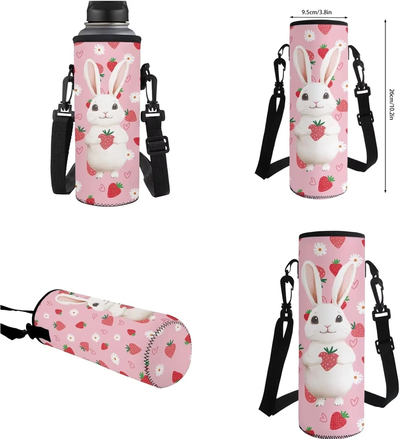 Pink Rabbit 6Th Grade Backpack for Boys 17 Inch Backpack and Lunch Bag Pencil Case Water Bottle Sleeve Set for Girls Ideal for Students Go To School Extracurricular Activities