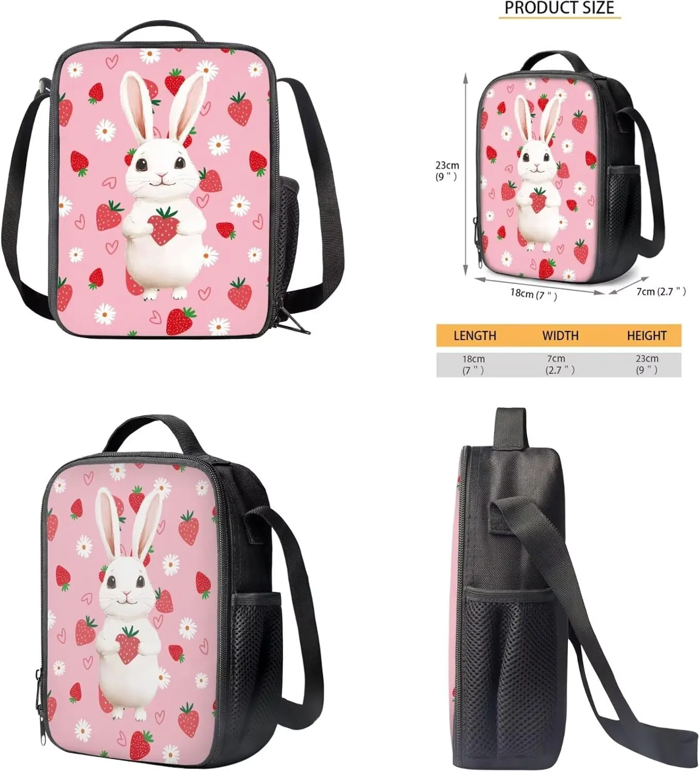 Pink Rabbit 6Th Grade Backpack for Boys 17 Inch Backpack and Lunch Bag Pencil Case Water Bottle Sleeve Set for Girls Ideal for Students Go To School Extracurricular Activities