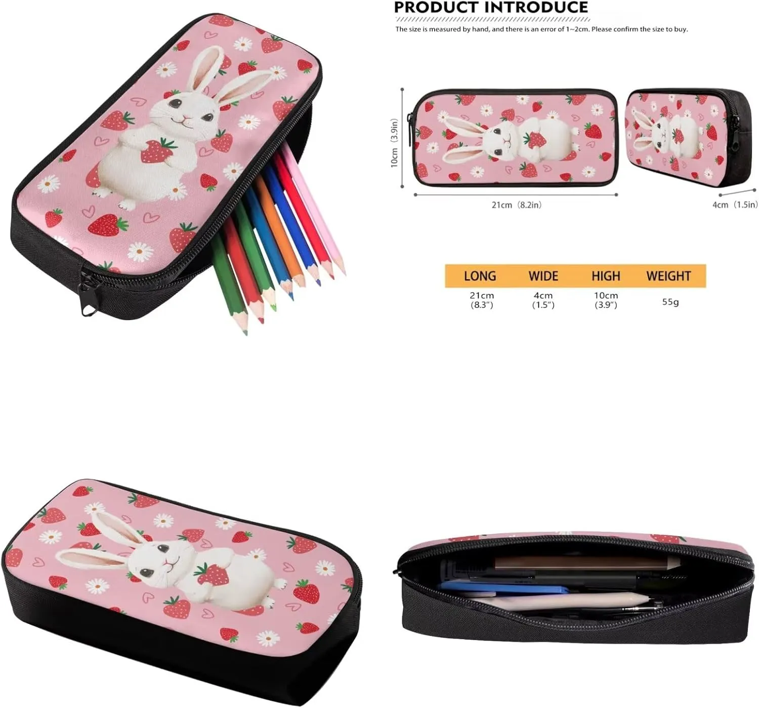 Pink Rabbit 6Th Grade Backpack for Boys 17 Inch Backpack and Lunch Bag Pencil Case Water Bottle Sleeve Set for Girls Ideal for Students Go To School Extracurricular Activities