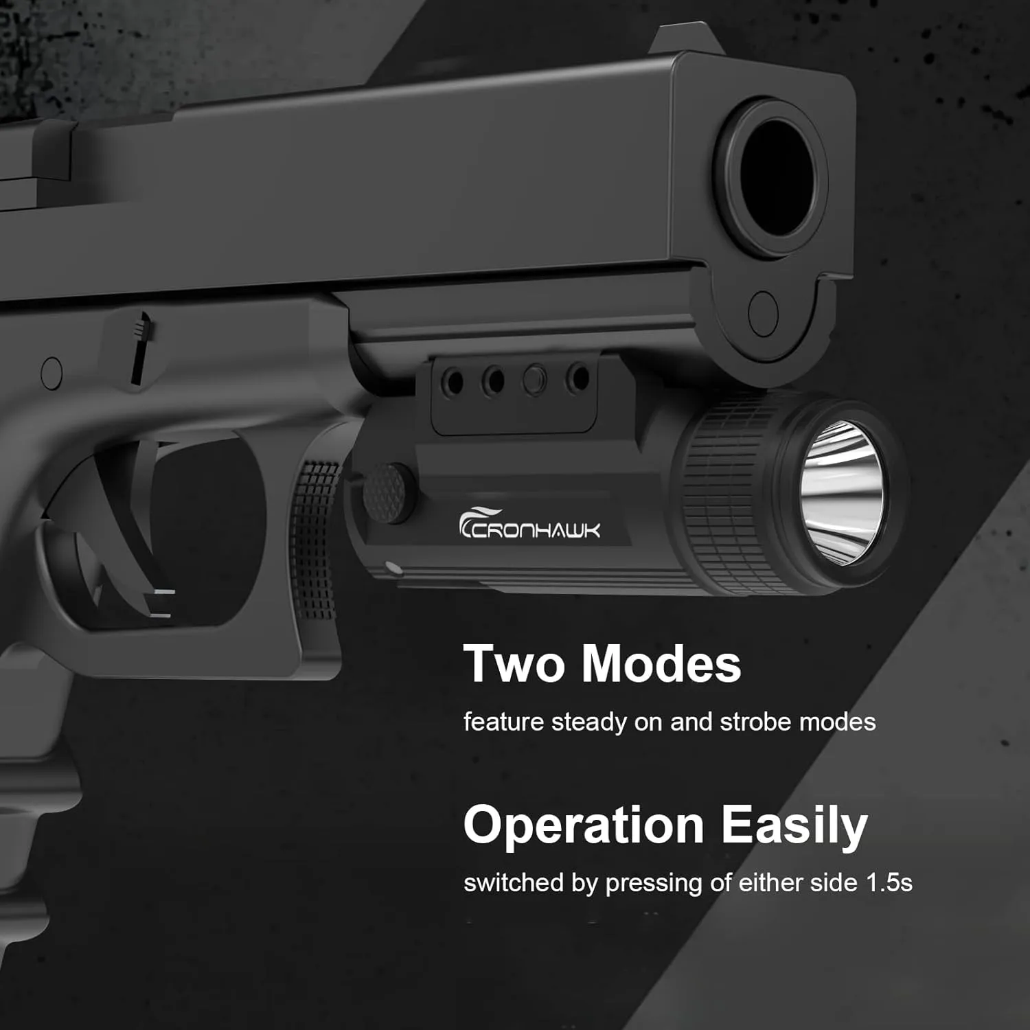 Pistol Flashlight Rechargeable 700 Lumen Rail Mounted Tactical Flashlight Compact Weapon Light for Gun Light fits Picatinny