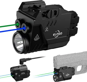 Pistol Laser Combo, 650 Lumens Tactical Flashlight Beam Combo, Magnetic Rechargeable, 3 in 1 Strobe Laser Sight Weapon Light for Guns with Picatinny Rail