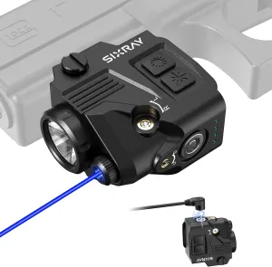 Pistol Light Laser Combo Blue Beam Flashlight, Tactical Rail Mounted Handgun Light Blue Laser Sight Light 420Lumen with Strobe Combo Fit Picatinny, Laser Class II