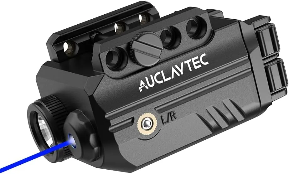 Pistol Light Laser Combo with USB-C Charging, 500 Lumen Blue Beam Sight Tactical Flashlight for Subcompact Compact Glock and Picatinny Rail