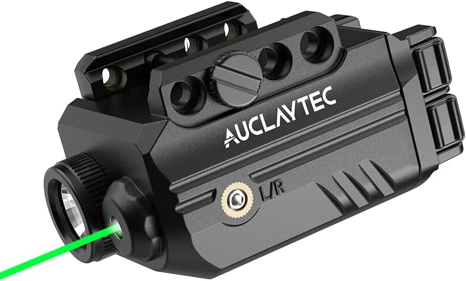 Pistol Light Laser Combo with USB-C Charging, 500 Lumen Green Beam Sight Tactical Flashlight for Subcompact Compact Glock and Picatinny Rail