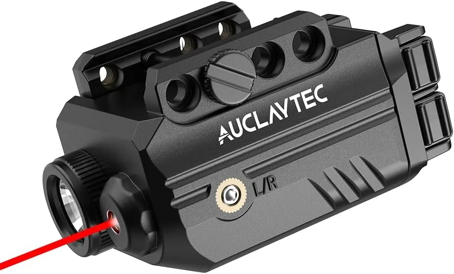Pistol Light Laser Combo with USB-C Charging, 500 Lumen Red Beam Sight Tactical Flashlight for Subcompact Compact Glock and Picatinny Rail