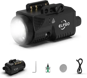 Pistol Light Rechargeable, Picatinny Flashlight 1200 Lumens LED Strobe Compact Rail Mounted Tactical Gun Light for Glock