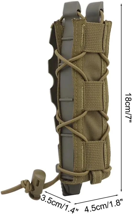 Pistol Magazine Pouch, Adjustable Tactical Magazine Holder Rapid Response Molle Baton Holder for Pistol Baton Flashlight Easy Placement & Removal