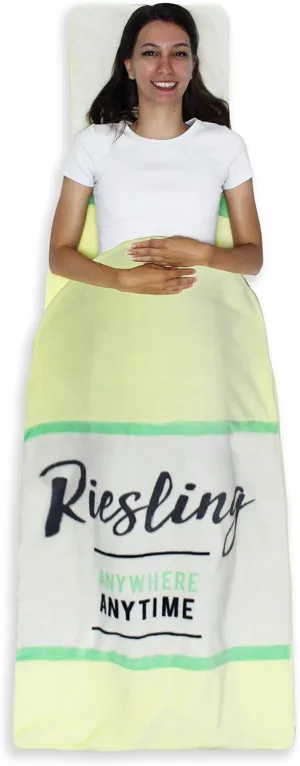 Plush Ultra-Soft Fleece Snuggle-in Sleeping Bag Blanket for Lounging On The Couch (Wine Riesling)