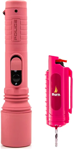 Police Stun Gun Burn Pepper Spray Self Defense Combo - 305 Pink