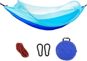Pop-Up Hammock 1-2 Person Portable Outdoor Camping Hammock with Mosquito Net High Strength Parachute Fabric Hanging Bed Hunting Sleeping Swing