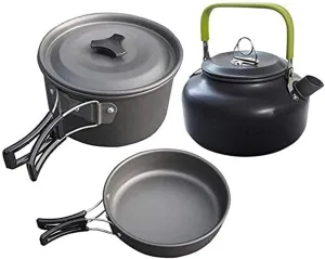Portable Camping Cookware Camping Set, Portable Camping Cooker Set, Camping Tableware Supplies, 3-Piece Set