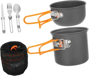 Portable Camping Cookware Set Backpacking Cookware Camping Pan Set Propane Grill Outdoor Cooking Supplies