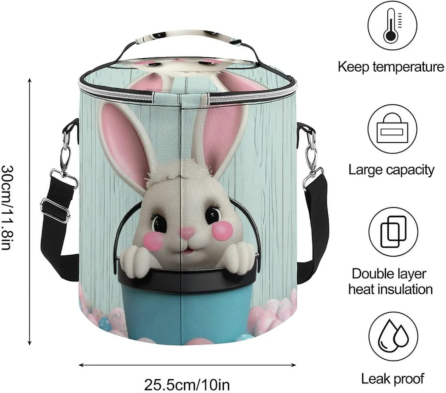 Portable Cooler Bags with Adjustable Shoulder Straps Fit BBQ, Camping, Outdoor