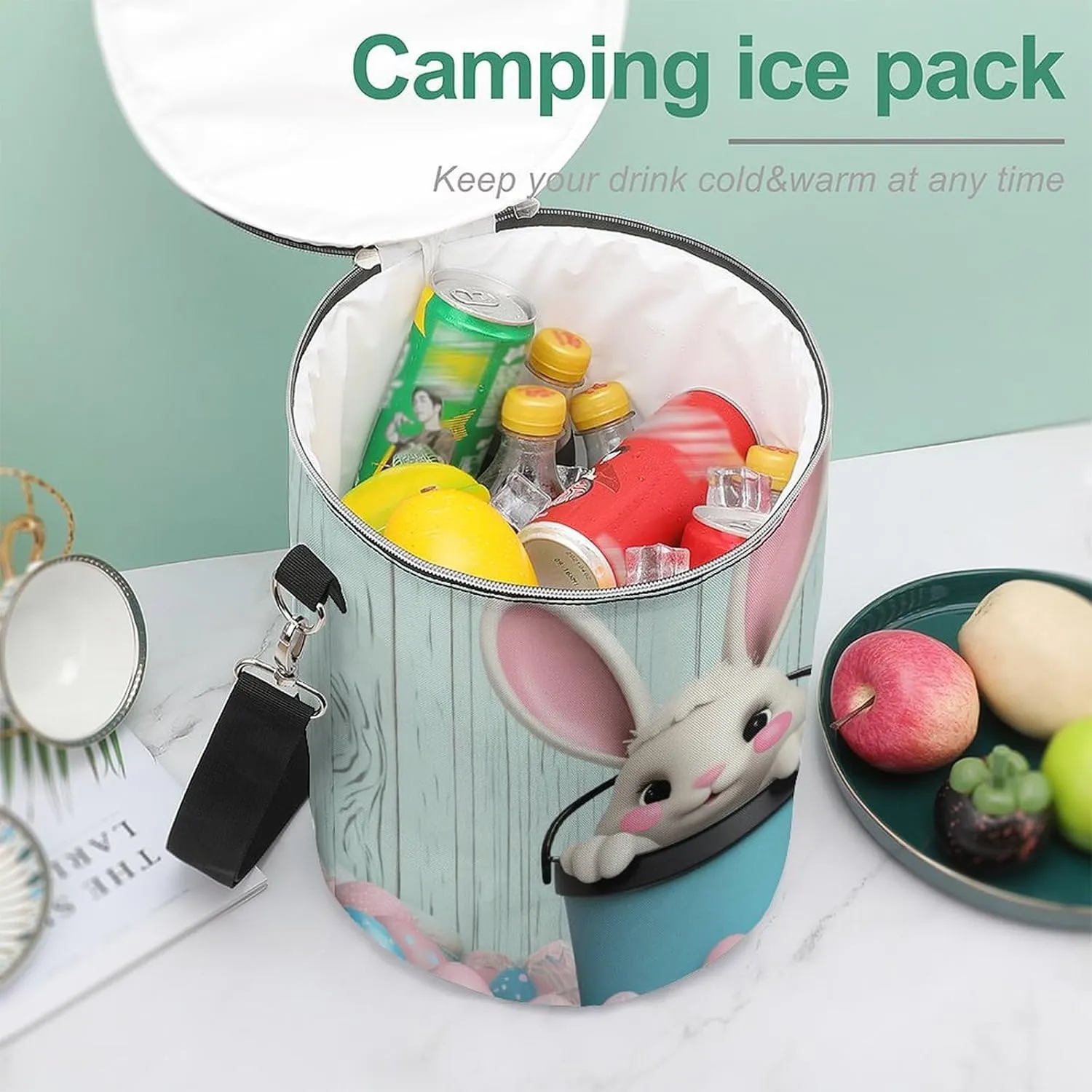 Portable Cooler Bags with Adjustable Shoulder Straps Fit BBQ, Camping, Outdoor