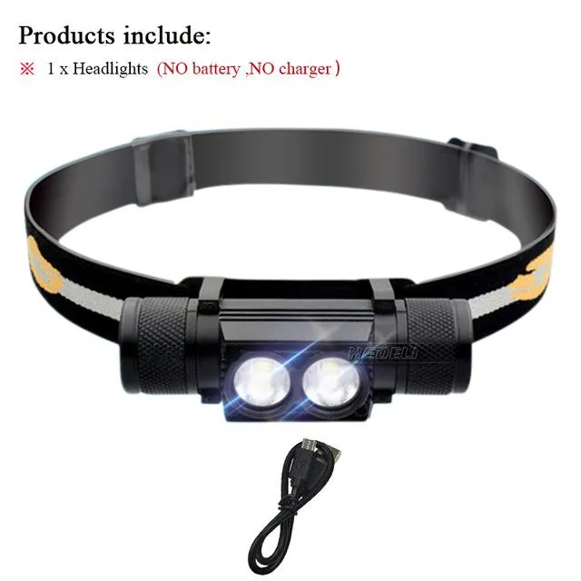 Portable Lighting mini led headlight cree xm l2 lamp USB 18650 Rechargeable battery waterproof flashlight head light headlamp