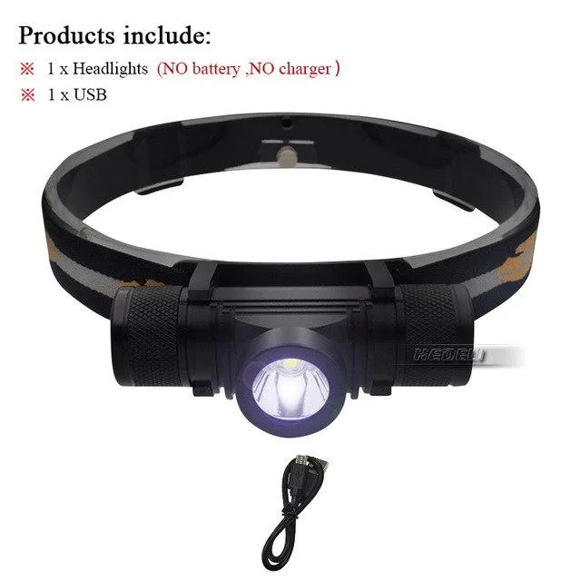 Portable Lighting mini led headlight cree xm l2 lamp waterproof flashlight head light use 18650Rechargeable battery USB headlamp