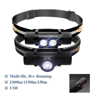 Portable Lighting mini led headlight cree xm l2 lamp waterproof flashlight head light use 18650Rechargeable battery USB headlamp