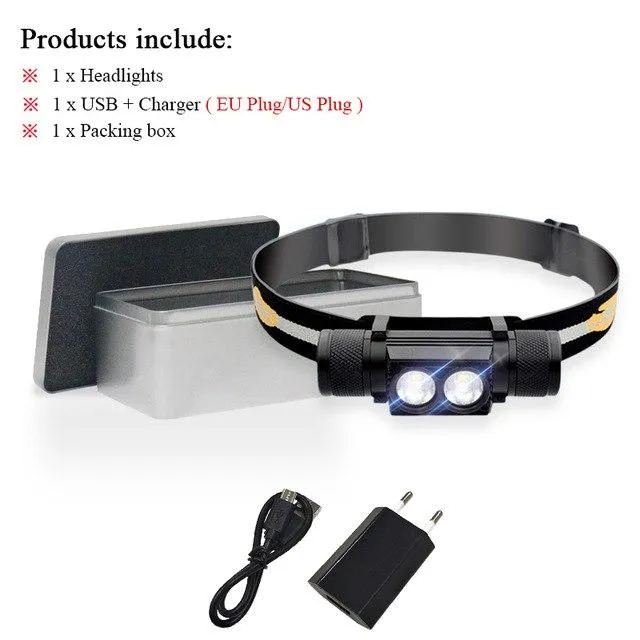 Portable Lighting mini led headlight cree xm l2 lamp waterproof flashlight head light use 18650Rechargeable battery USB headlamp