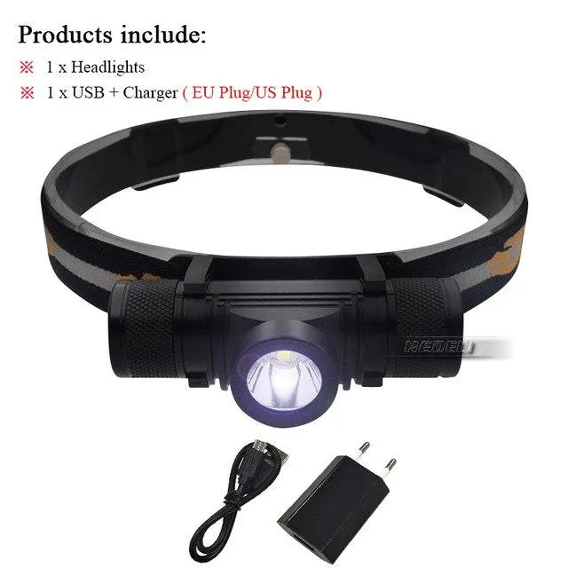 Portable Lighting mini led headlight cree xm l2 lamp waterproof flashlight head light use 18650Rechargeable battery USB headlamp