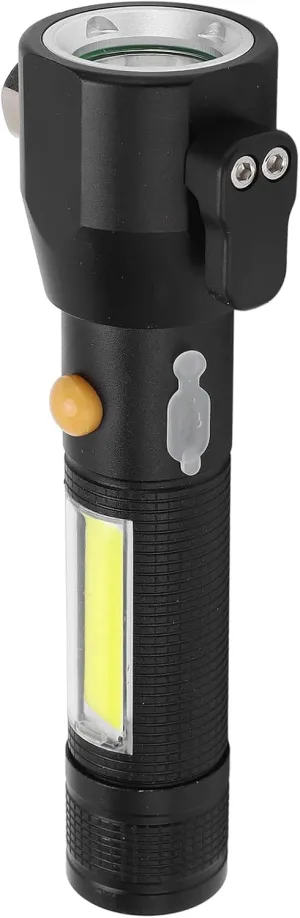 Portable USB Rechargeable Flashlight with 4 Levels Dimming and Side COB, Exquisite Aluminum Alloy Appearance, Ideal for Camping and Emergencies