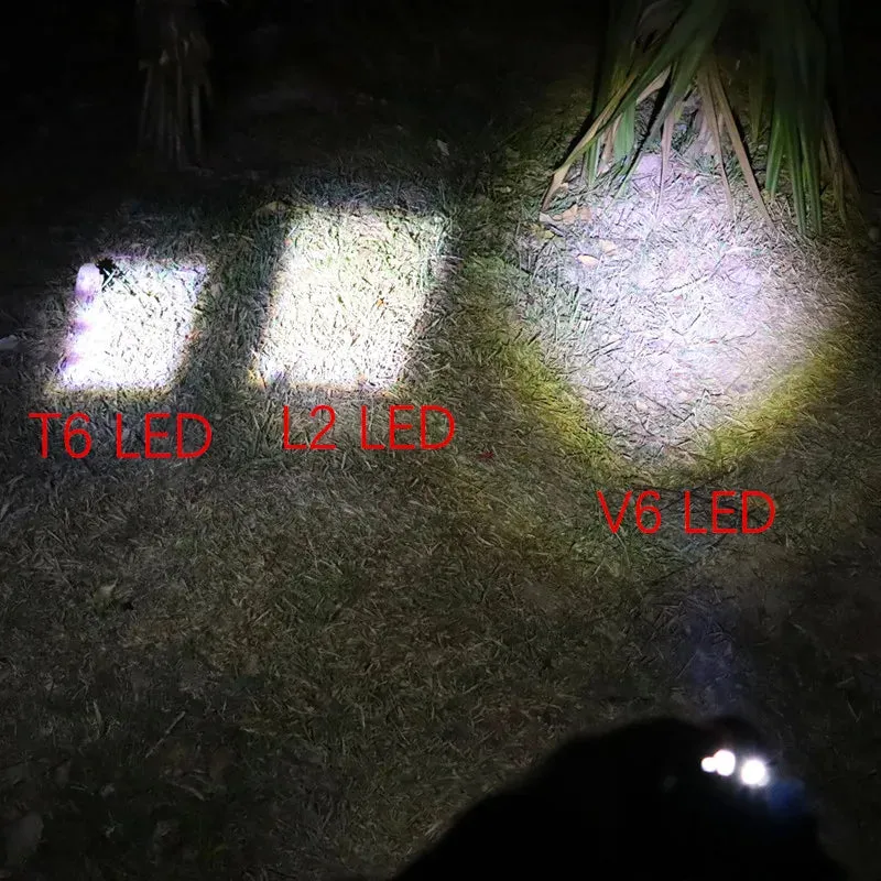 Portable zooming t6 L2 V6 Led Head lamp ZOOM Fishing headlight Camping Headlamp Hiking Flashlight  Bicycle light torch