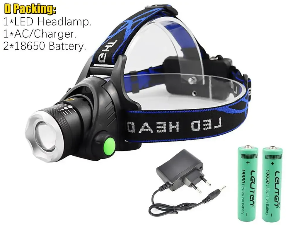 Portable zooming t6 L2 V6 Led Head lamp ZOOM Fishing headlight Camping Headlamp Hiking Flashlight  Bicycle light torch