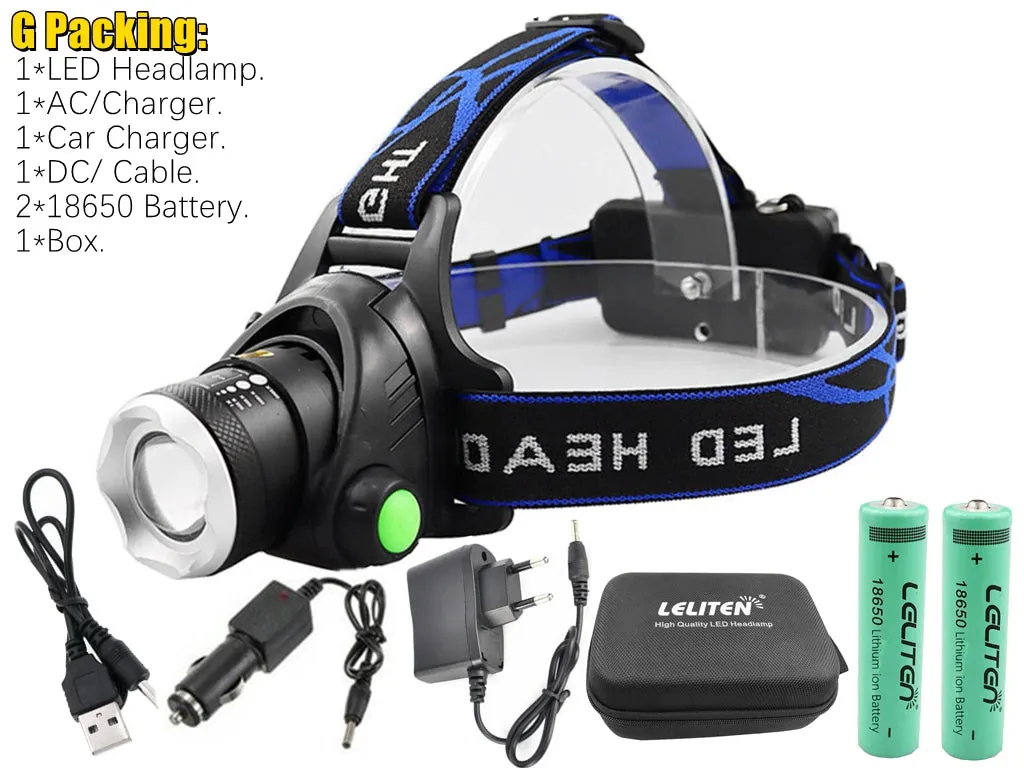 Portable zooming t6 L2 V6 Led Head lamp ZOOM Fishing headlight Camping Headlamp Hiking Flashlight  Bicycle light torch