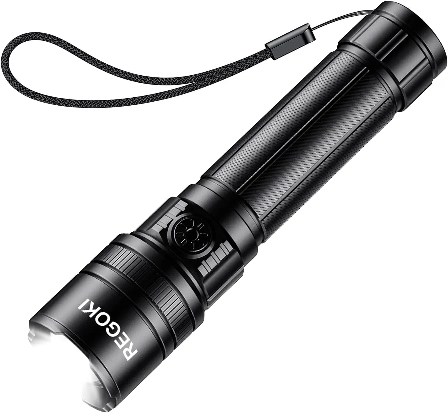 Powerful EDC Flashlight Waterproof Torch Super Bright High Lumens USB Rechargeable Flashlight 5 Modes for Outdoor Camping Emergency Lighting