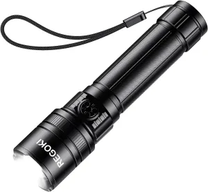 Powerful EDC Flashlight Waterproof Torch Super Bright High Lumens USB Rechargeable Flashlight 5 Modes for Outdoor Camping Emergency Lighting