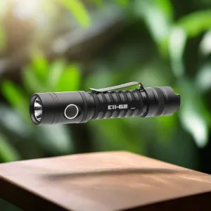 PowerTac E11-G2 Compact LED Flashlight – Extremely Bright 1300 Lumens Perfect for Everyday Carry or Professional Use, Rechargeable Type-C Charging Port, Waterproof, Hands-Free Operation