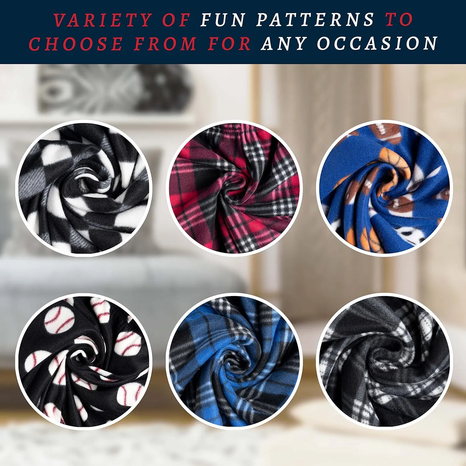 Premium Wear Men's Lounge Pants Fleece Pajamas with Pockets