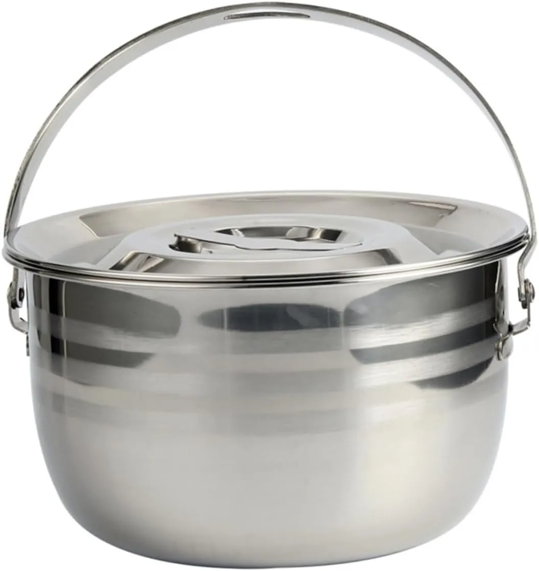 PRETYZOOM Stainless Steel Camping Cookware Versatile Hanging Pot Quick Heat Cooking