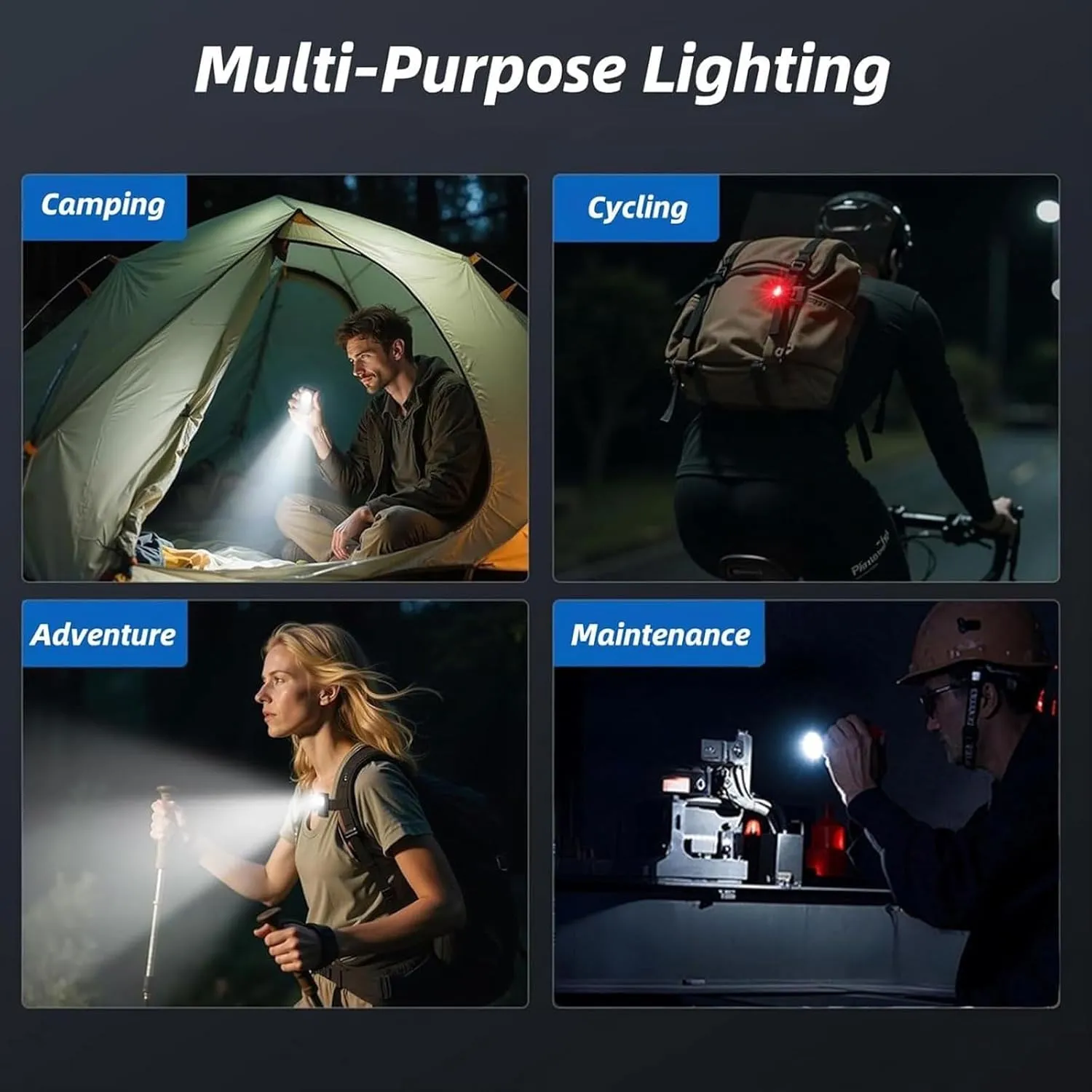 Priormer Flashlight, Priormer G5 EDC Light 400 Lumens, G5 Rechargeable EDC Flashlight, Mini EDC Flashlight with Magnet, 180°Rotation, Ip68 Waterproof for Camping, Hiking, Emergency (2PC)
