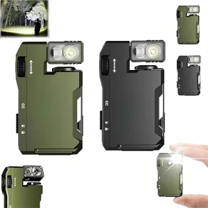Priormer Flashlight, Priormer G5 EDC Light 400 Lumens, G5 Rechargeable EDC Flashlight, Mini EDC Flashlight with Magnet, 180°Rotation, Ip68 Waterproof for Camping, Hiking, Emergency (2PC)