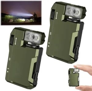 Priormer Mini Flashlight, G5 EDC Light 400 Lumens, Ip68 Waterpro, Ip68 Waterproof Multi-Mode Magnetic Small Keychain Flashlight for Camping, Emergency (Green*2)