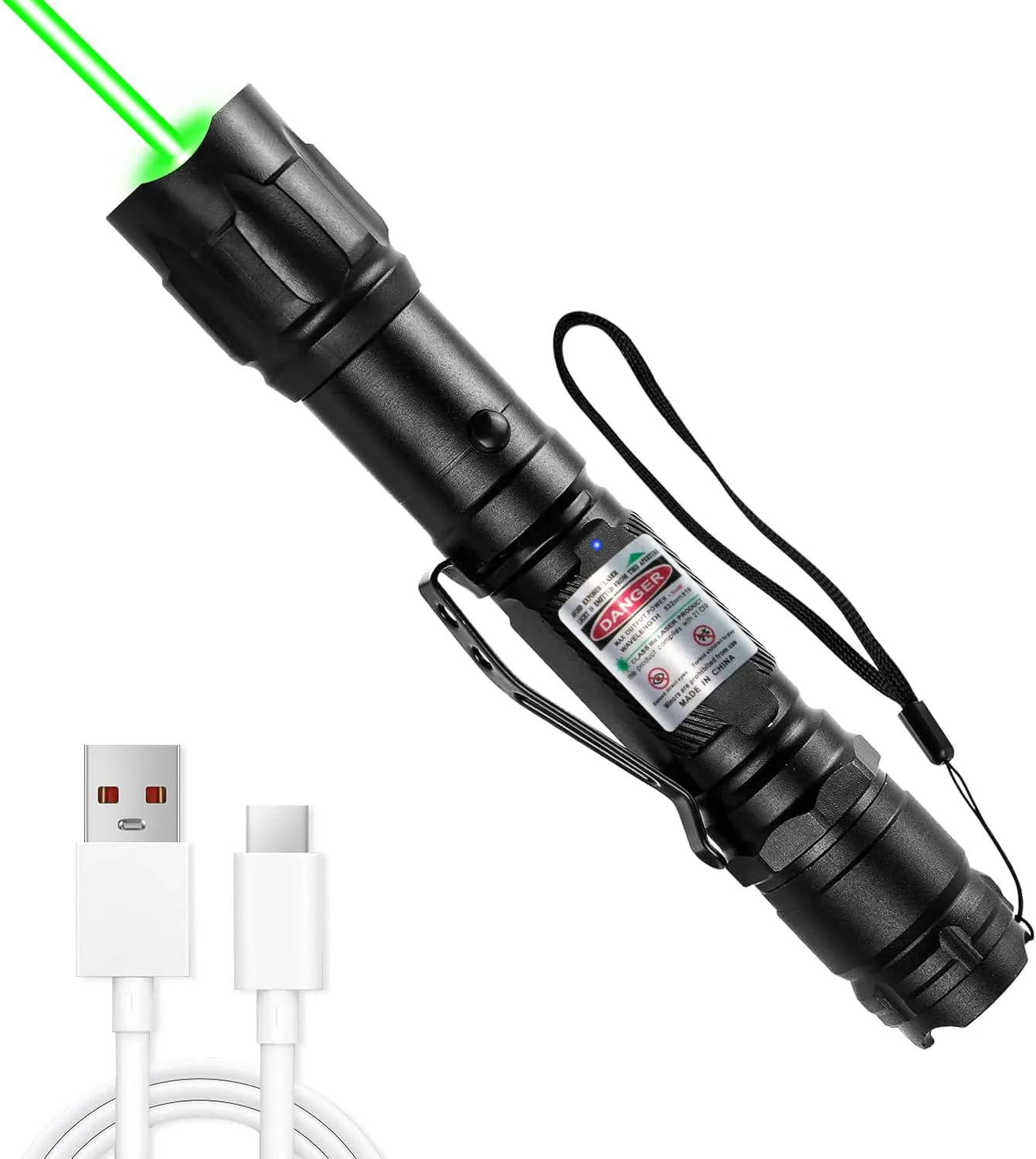 [Professional] Rechargeable Green Line Light Flashlight Long Distance Range for TV/LED/LCD Screens Tactical Flashlights Presentation Office/Outdoors/Astronomic/Construction [003]