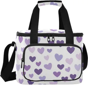 Purple Heart Purple Heart Large Capacity Insulated Soft Sided Cooler Bag Hot or Cold Carrier Collapsible Leak Proof Insulated Bag with Handles for Shopping Food Travel Beach Camping