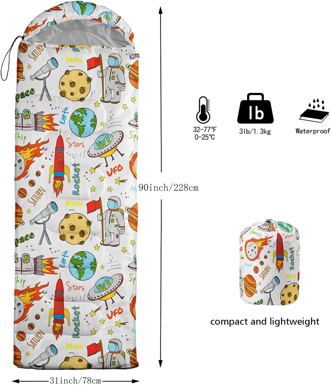 QOOMO Camping Sleeping Bags,3 Season Warm & Cool Weather,Lightweight,Waterproof Sleeping Bags for Adults & Kids,Traveling,and Outdoors,Camping Gear Equipment