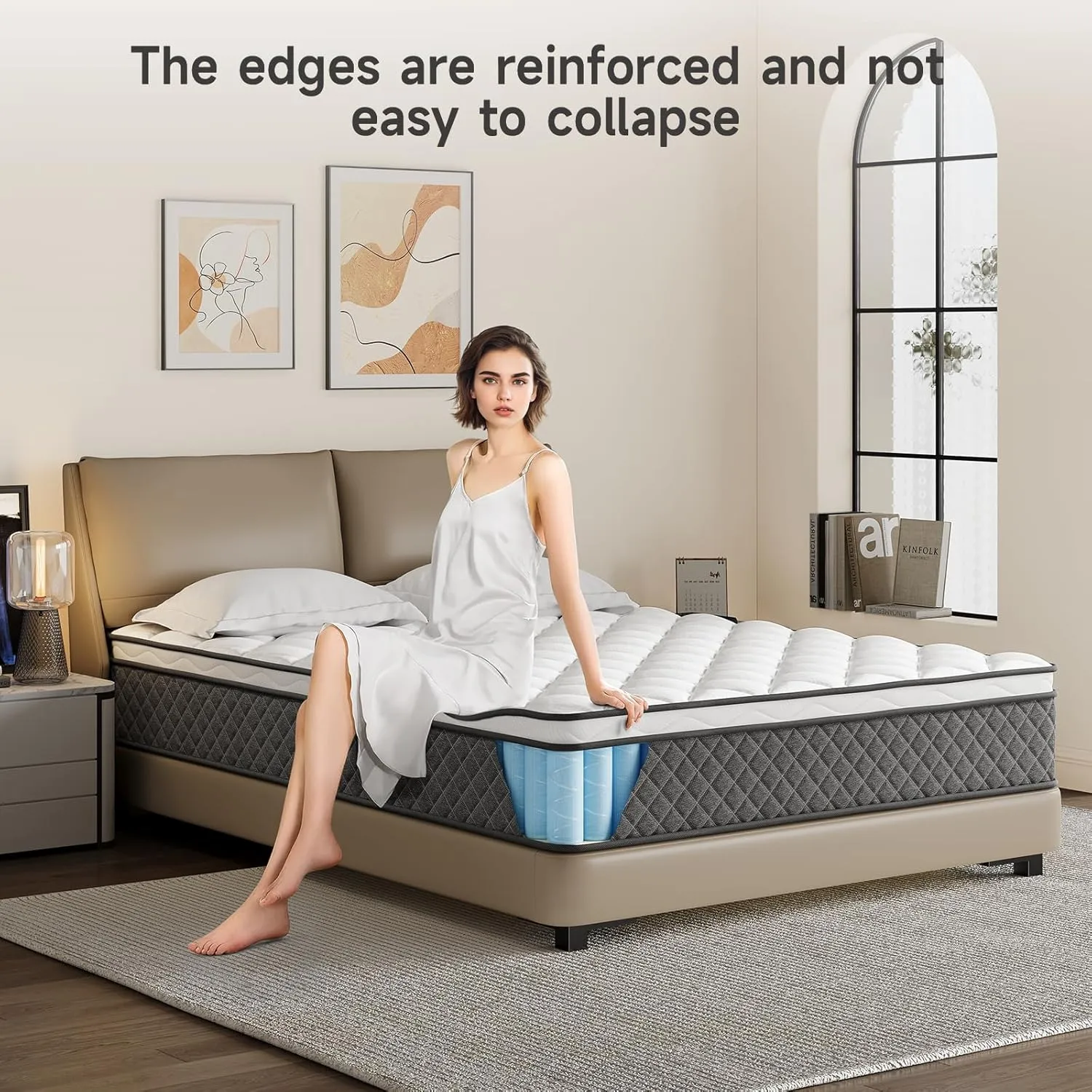 Queen Mattress,10 Inch Hybrid Mattress in a Box with Memory Foam,Motion Isolation Individually Wrapped Pocket Coils,Medium Firm CertiPUR-US Certified
