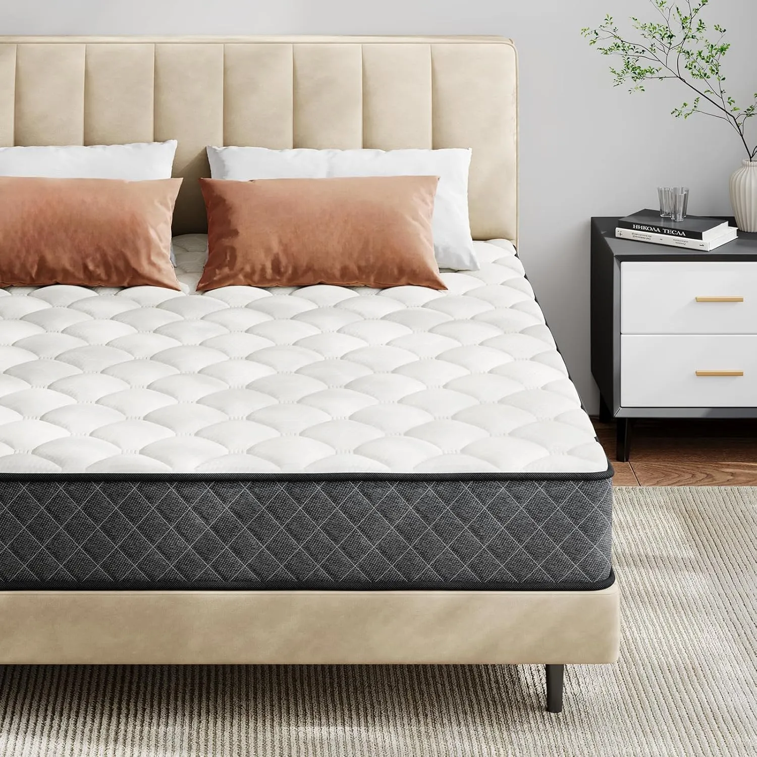 Queen Mattress,10 Inch Hybrid Mattress in a Box with Memory Foam,Motion Isolation Individually Wrapped Pocket Coils,Medium Firm CertiPUR-US Certified
