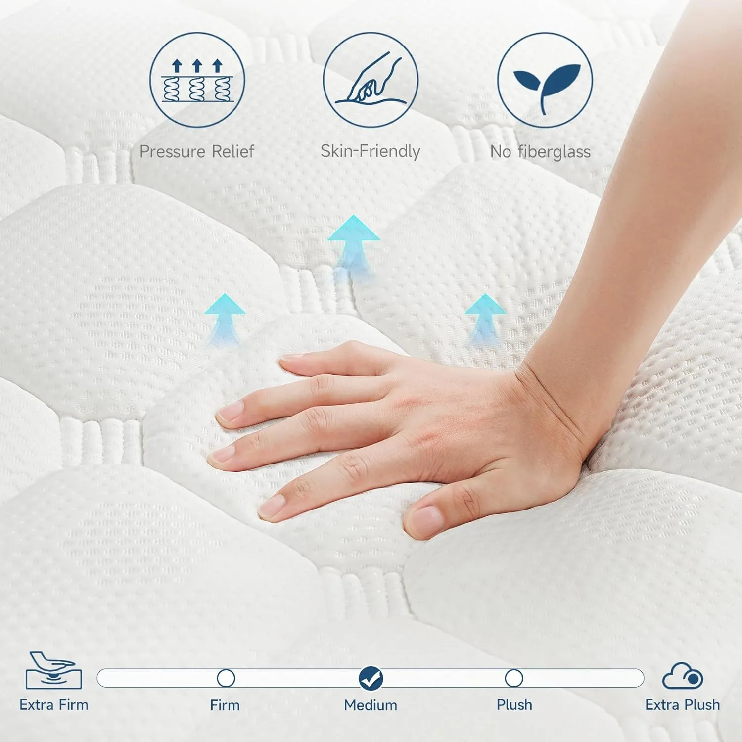 Queen Mattress,10 Inch Hybrid Mattress in a Box with Memory Foam,Motion Isolation Individually Wrapped Pocket Coils,Medium Firm CertiPUR-US Certified