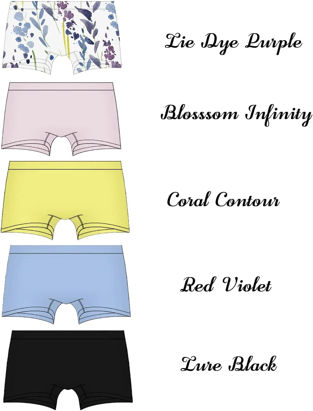 R RUXIA Women's Boyshort Panties Seamless Nylon Underwear Stretch Boxer Briefs 5 Pack