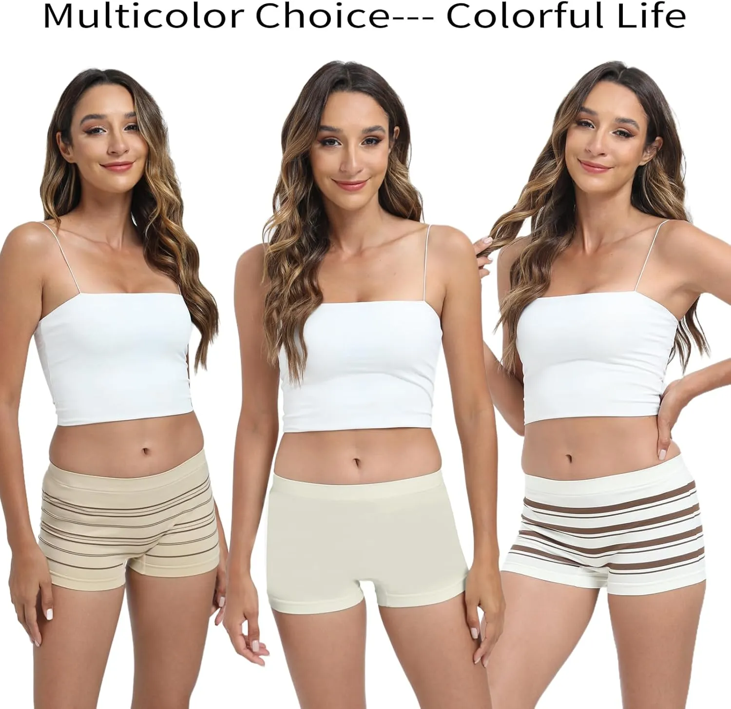 R RUXIA Women's Boyshort Panties Seamless Nylon Underwear Stretch Boxer Briefs 5 Pack