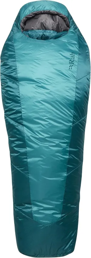 Rab Women's Solar Eco Synthetic Insulated Recycled Mummy Sleeping Bag for Camping and Backpacking