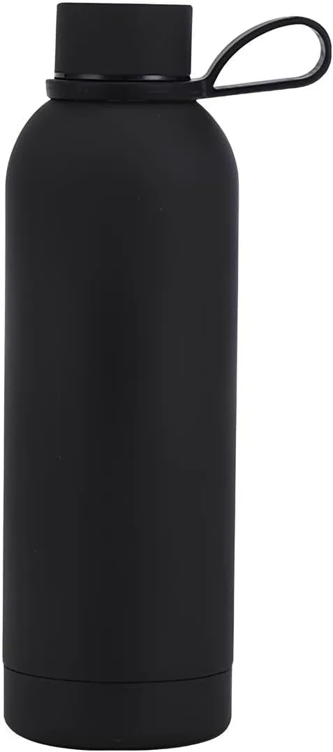 RareGem Insulated Water Bottles -17 oz Stainless Steel Rubber Coated Double Wall Water Bottle, Leakproof Lightweight,BPA Free