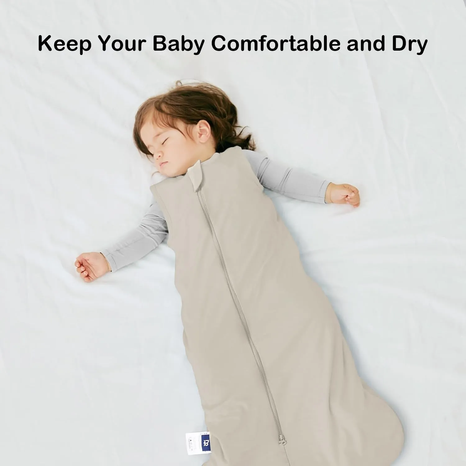 Rayon Made from Bamboo Baby Sleep Sack 1.0 Tog Ultra Soft Wearable Blanket 24-36 Months, Toddler Sleeping Bag 2t-3t Unisex Boys Girls, 2-Way Zipper Sleep Sack Breathable Lightweight XXL