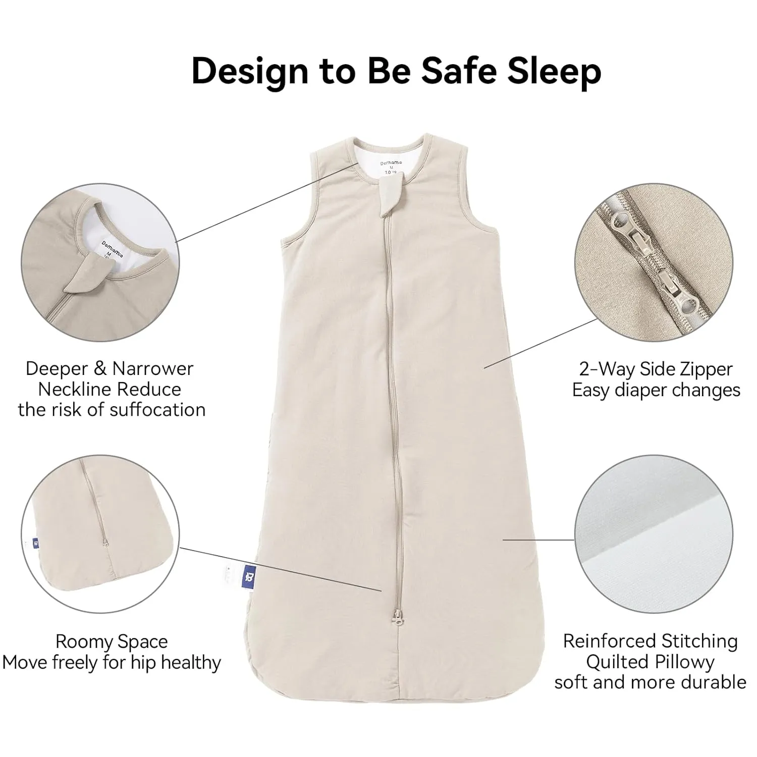 Rayon Made from Bamboo Baby Sleep Sack 1.0 Tog Ultra Soft Wearable Blanket 24-36 Months, Toddler Sleeping Bag 2t-3t Unisex Boys Girls, 2-Way Zipper Sleep Sack Breathable Lightweight XXL