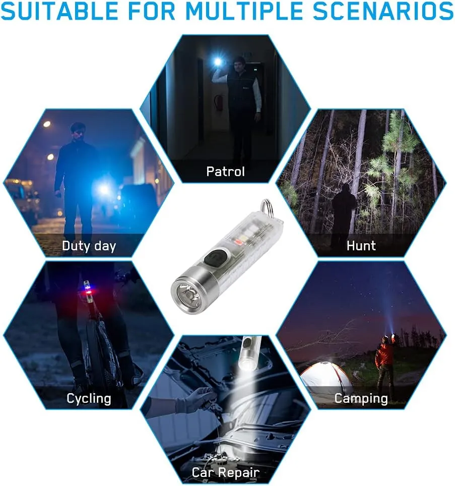 Rayvia Compact Rechargeable Keychain Flashlight 400 Lumens