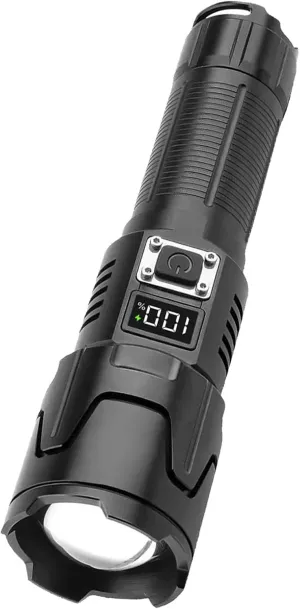 Rechargeable Flashlight, LED Zoomable Flashlight Impact 120000LM for Outdoor Activities